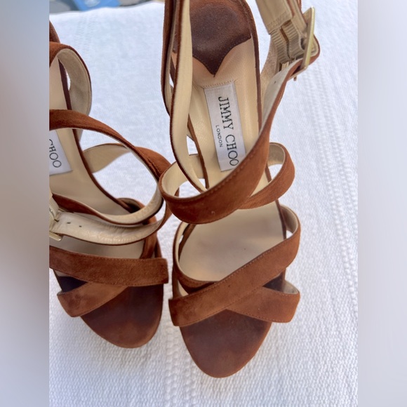 Jimmy Choo 6” Heels Brown Suede Size 39 - Picture 5 of 12
